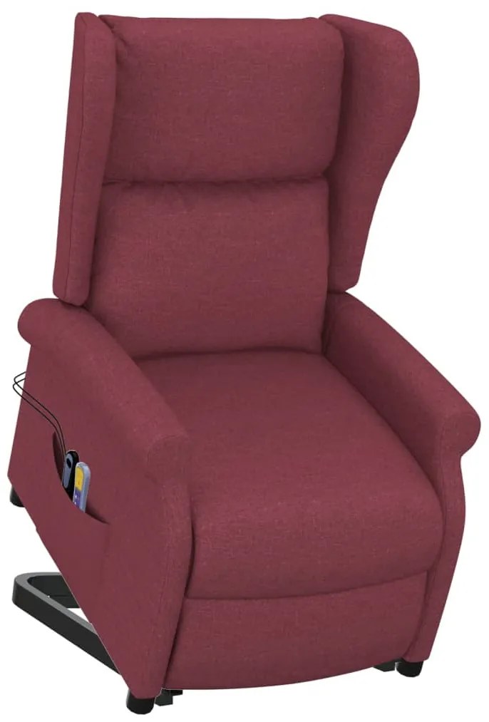 Poltrona elevatória de massagens tecido vermelho tinto