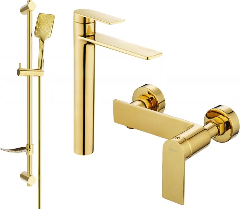 Mexen Zero DF62 conjunto de duche, dourado - 71114DF62-50