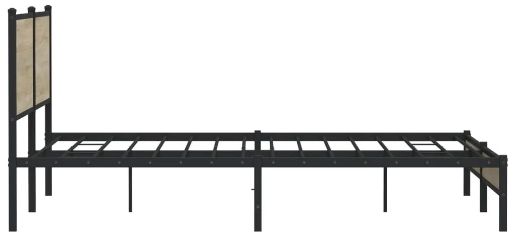 Estrutura de cama sem colchão 200x200cm metal carvalho sonoma