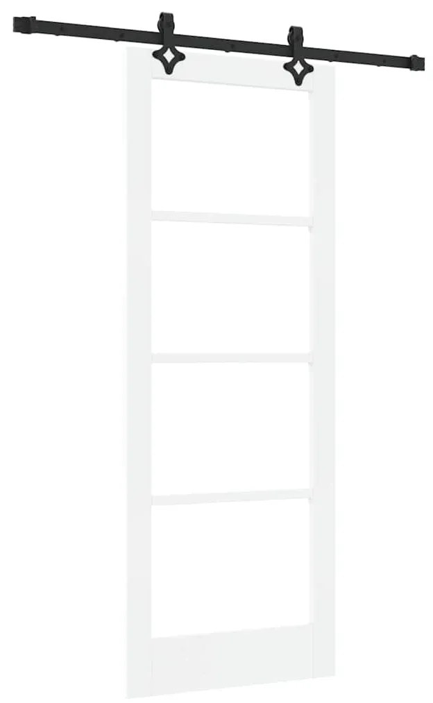 Porta Deslizante vidaXL com Conjunto de Ferragens Branca 78x202 cm Mad