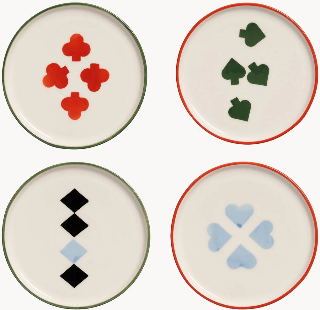 Pratos de sobremesa pintados à mão Deck, conjunto de 4