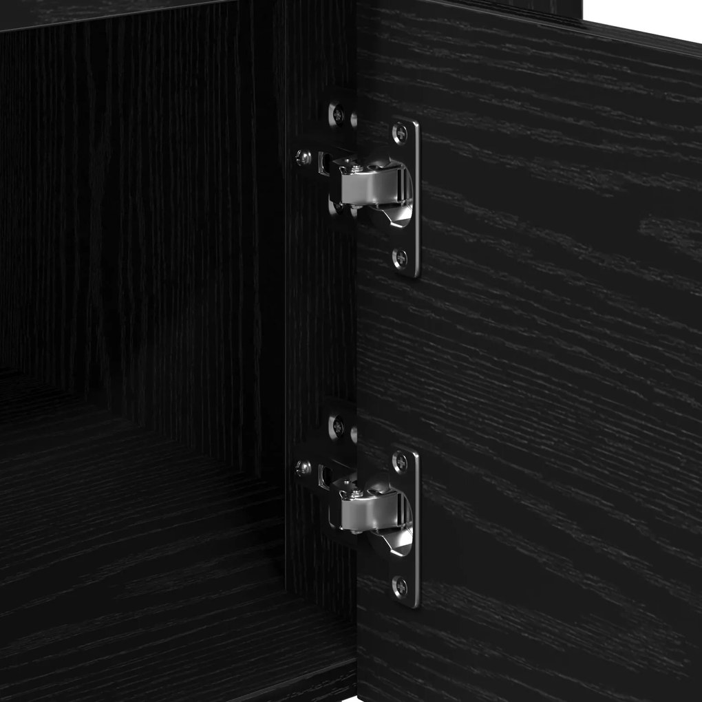 Carrinho de Cozinha vidaXL Carvalho Preto 60x45x80 cm Madeira Compósit
