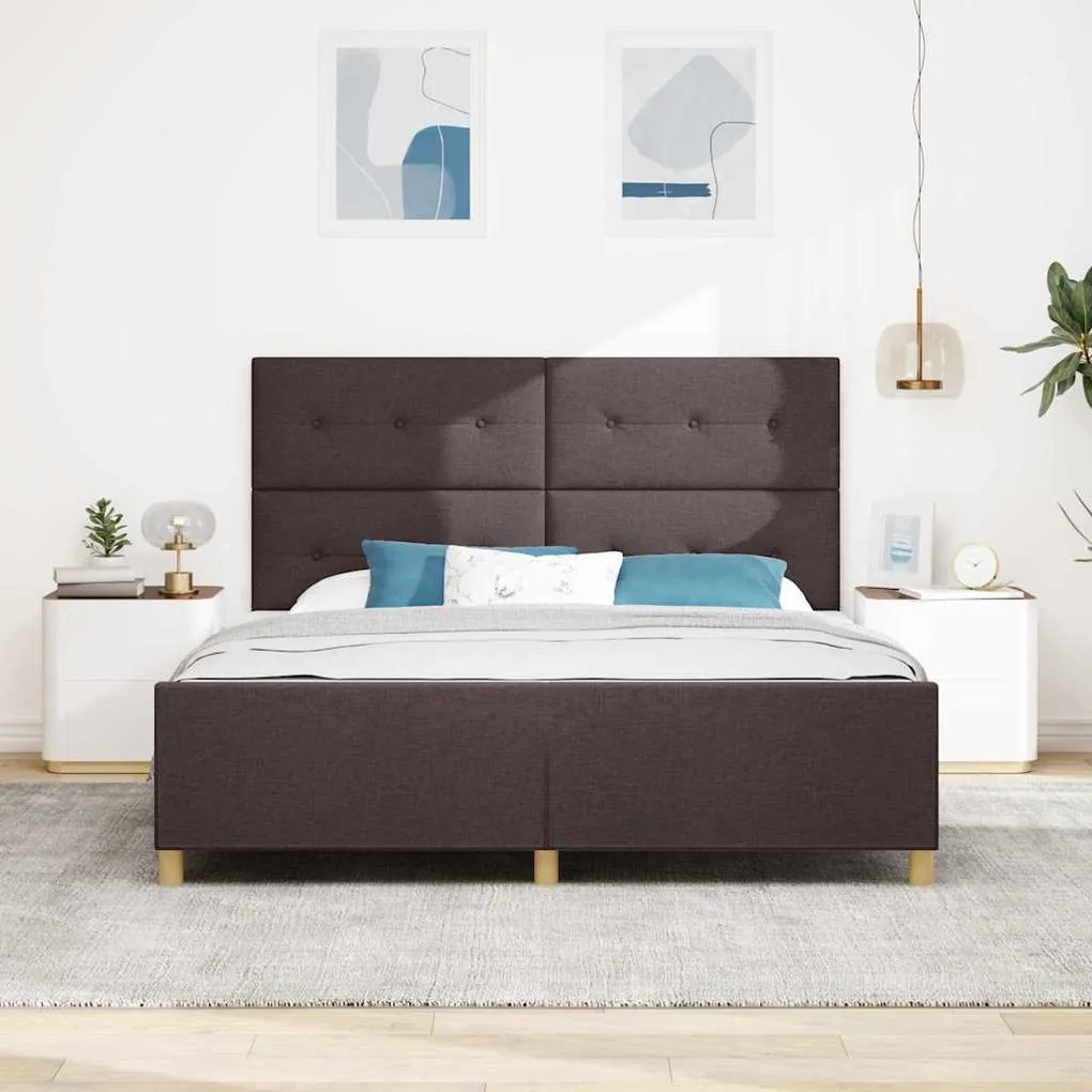 Estrutura da Cama vidaXL Castanho 180x200 cm Tecido