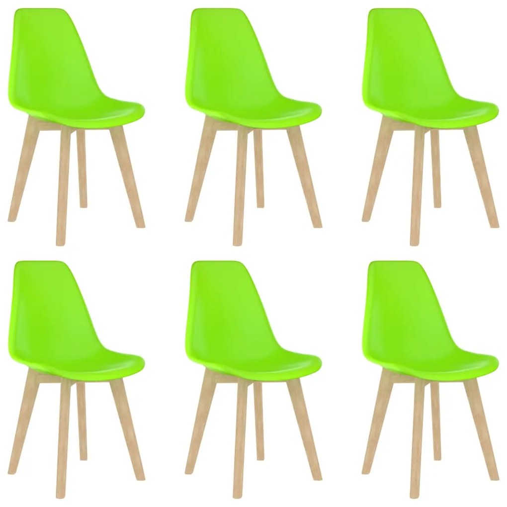 289130 vidaXL Cadeiras de jantar 6 pcs plástico verde