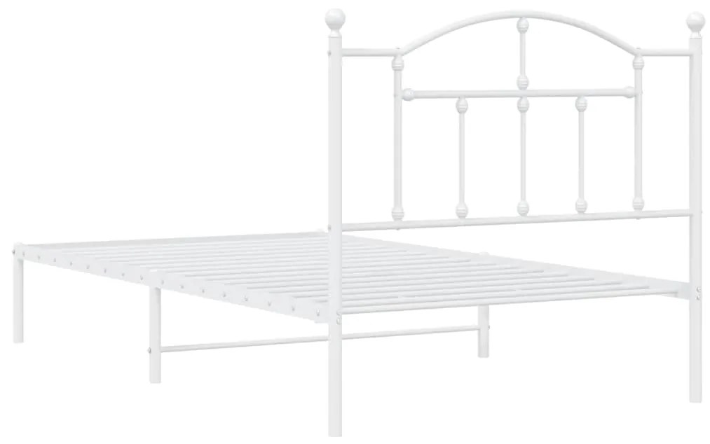 Estrutura de cama com cabeceira 100x190 cm metal branco