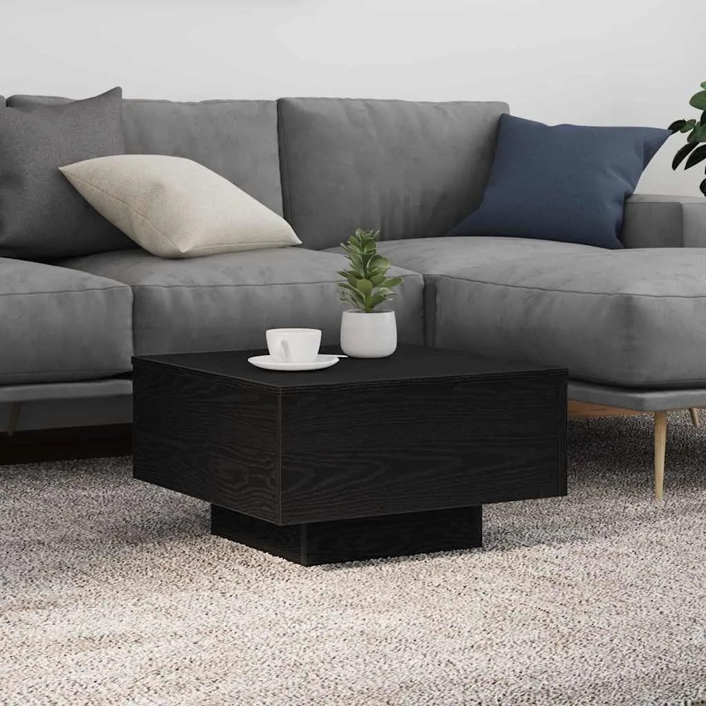 vidaXL Mesa de Centro Carvalho preto 55 x 55 x 31 cm