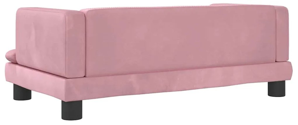 Cama para cães 80x45x30 cm veludo rosa