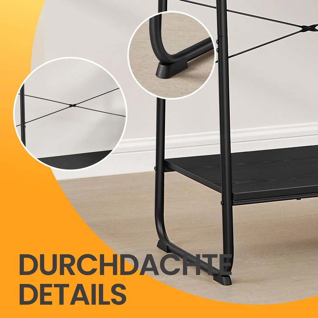 Guarda Roupa aberto com 6 ganchos 45 x 120 x 160 cm em preto