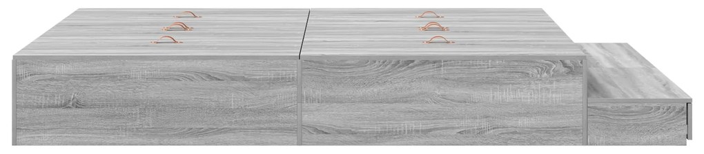 Estrado de Cama com Arrumação Cinza Sonoma 135x190 cm