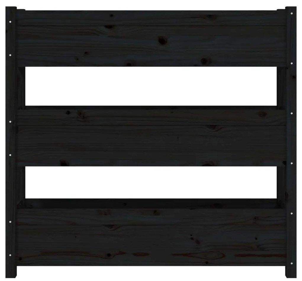 Vaso/floreira 112x25x104,5 cm madeira de pinho maciça preto