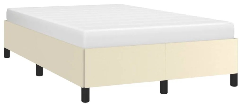 Estrutura de cama 120x200 cm couro artificial cor creme