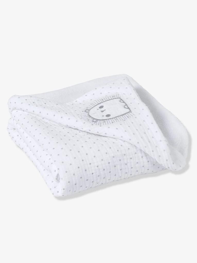Cobertor para bebé em tecido/microfibra HERISSON MIGNON branco claro estampado