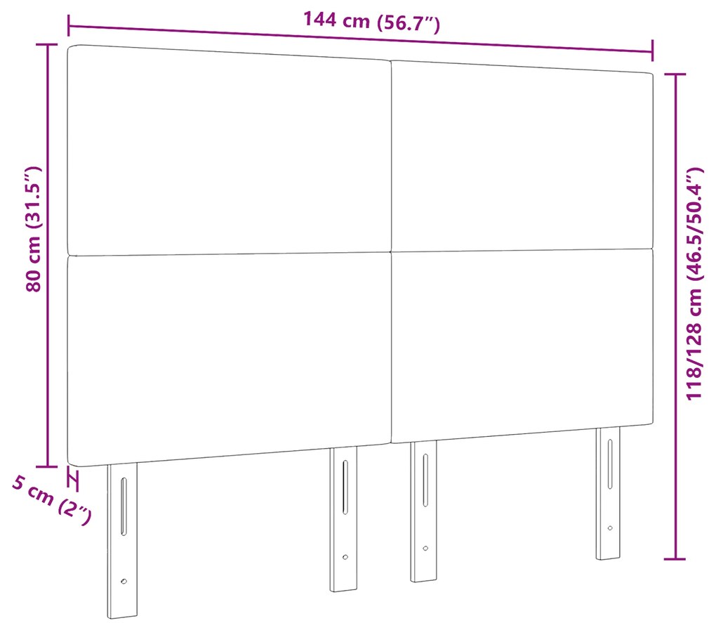 Cabeceira vidaXL Design Simples Cinza Claro 140 cm Tecido de Corduroy