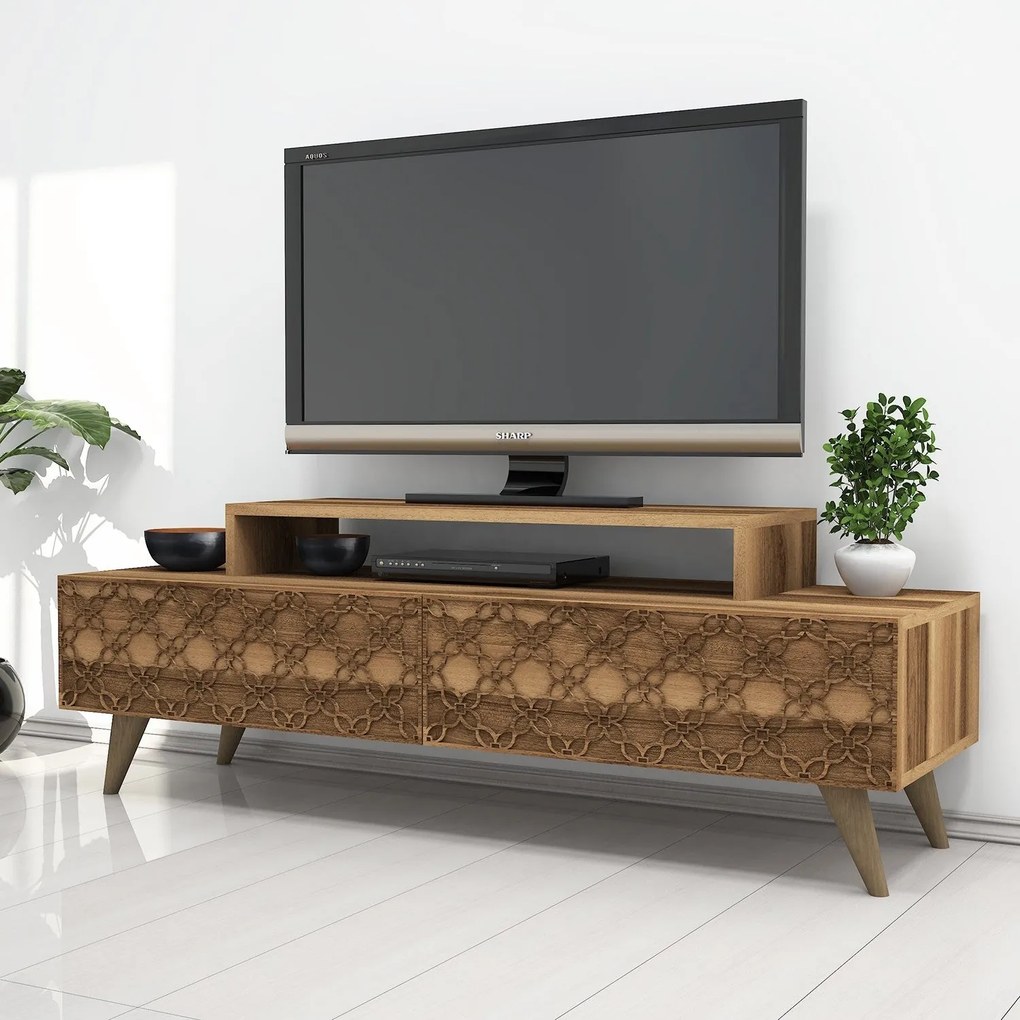 Móvel TV City – Nogueira – 140 cm x 48,8 cm x 41,8 cm