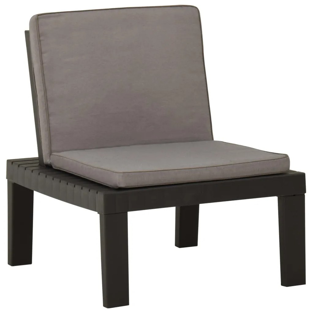Cadeira lounge de jardim com almofadão plástico cinzento