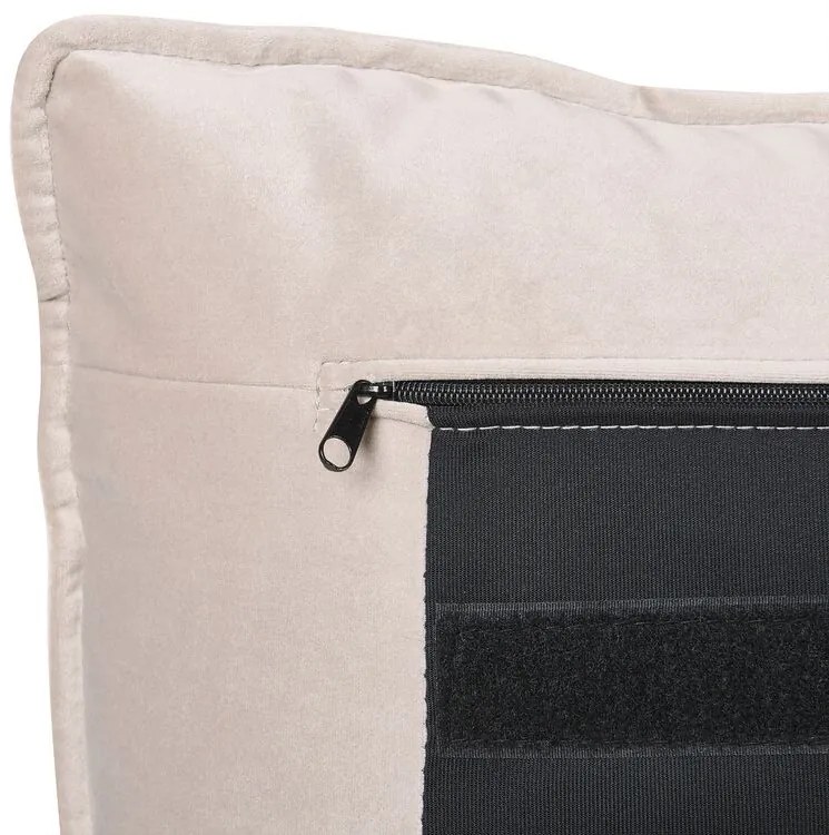Cama de casal com arrumação em veludo creme 160 x 200 cm BAJONNA Beliani