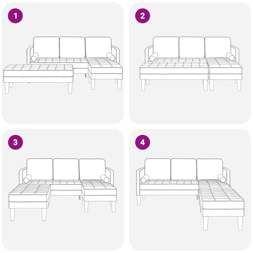 Conjunto de Sofá de 2 Peças com Almofadas em Tecido Bordô