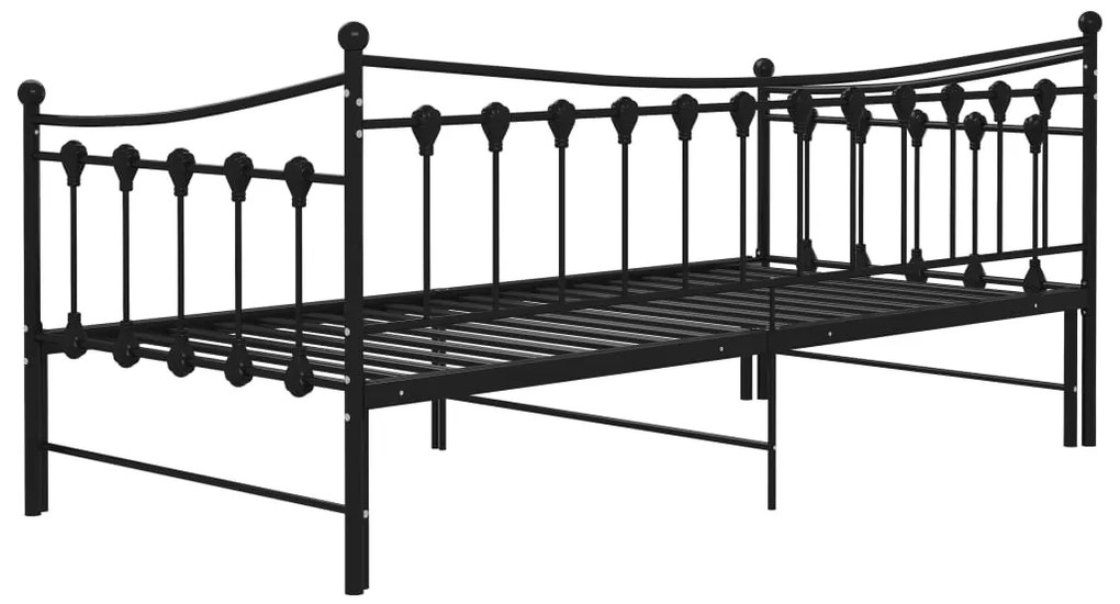 Estrutura sofá-cama de puxar 90x200 cm metal preto