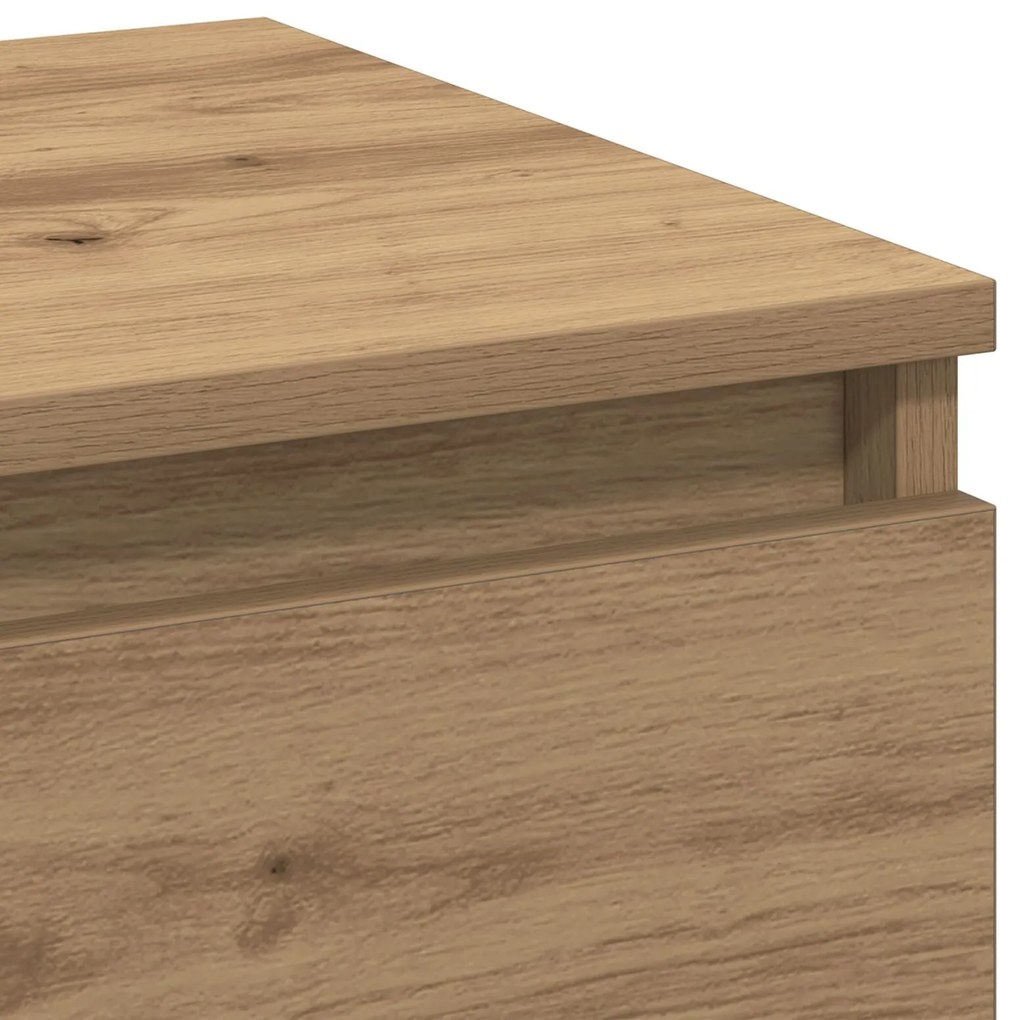 Mesa de cabeceira vidaXL Carvalho Artesanal 40x35x70 cm Madeira de eng