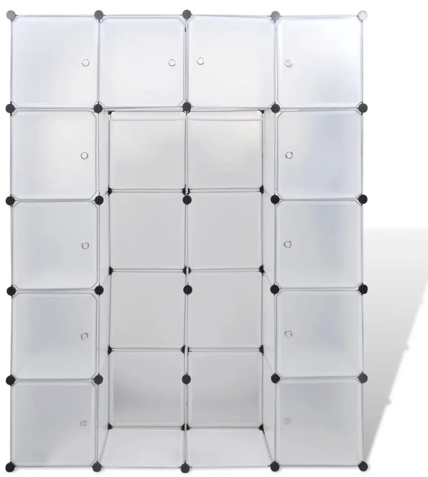 Armário plástico modular 14 gavetas 37x146x180,5cm branco