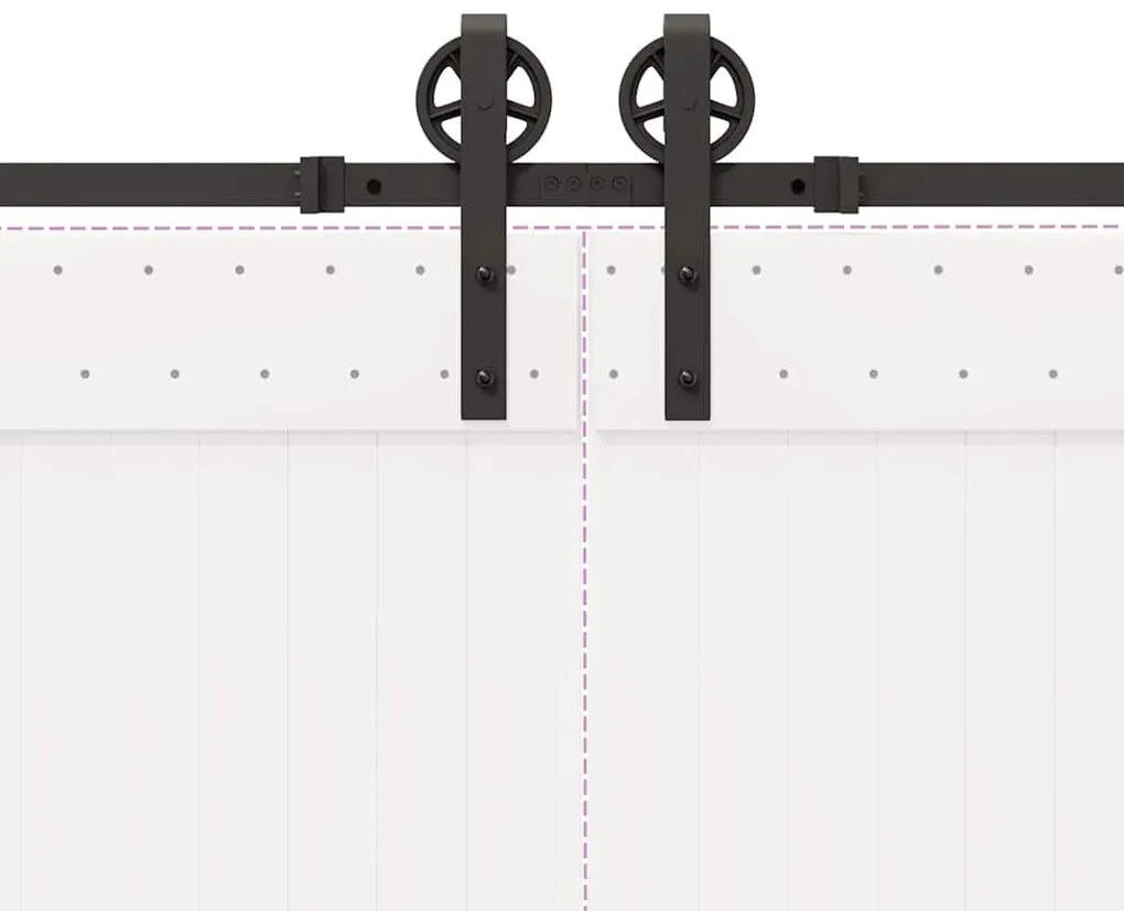 Kit de ferragens para porta deslizante 400 cm aço preto