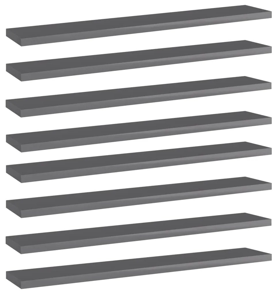 vidaXL Prateleiras para estante 8 pcs 60x10x1,5cm contraplacado cinza