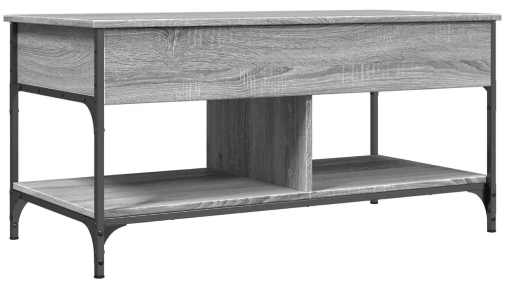 Mesa de centro 100x50x50cm deriv. madeira/metal cinzento sonoma