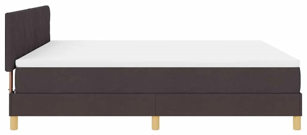 Cama Box Spring com Colchão e LED Castanho Escuro 180x200 cm Tecido