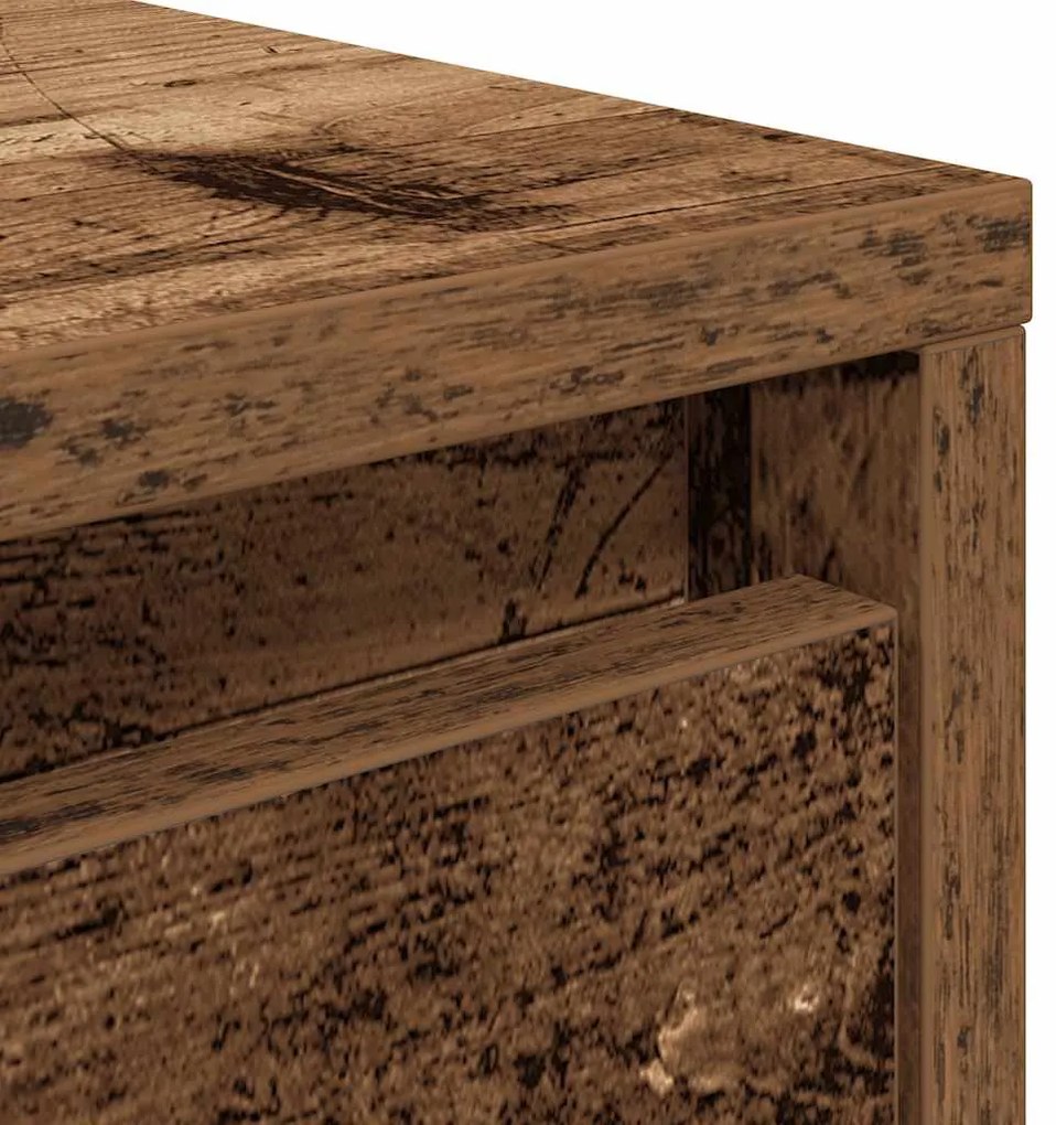 Mesa de centro com gavetas 100x100x40 cm madeira velha