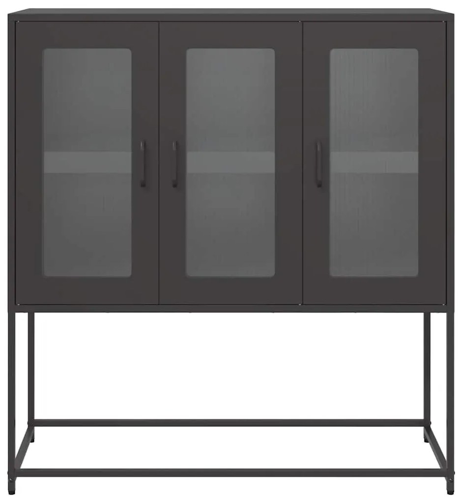 Aparador 100,5x39x107 cm aço laminado a frio preto