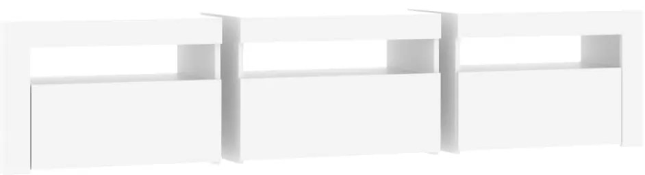 Móvel de TV com luzes LED 180x35x40 cm branco