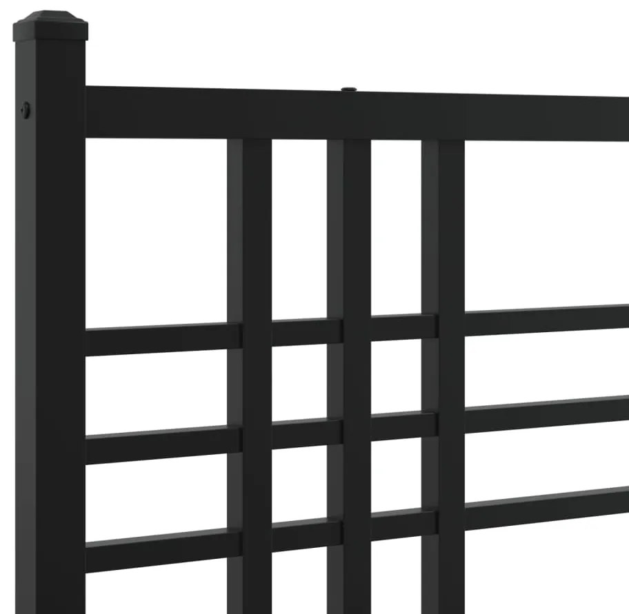 Estrutura de cama com cabeceira 75x190 cm metal preto