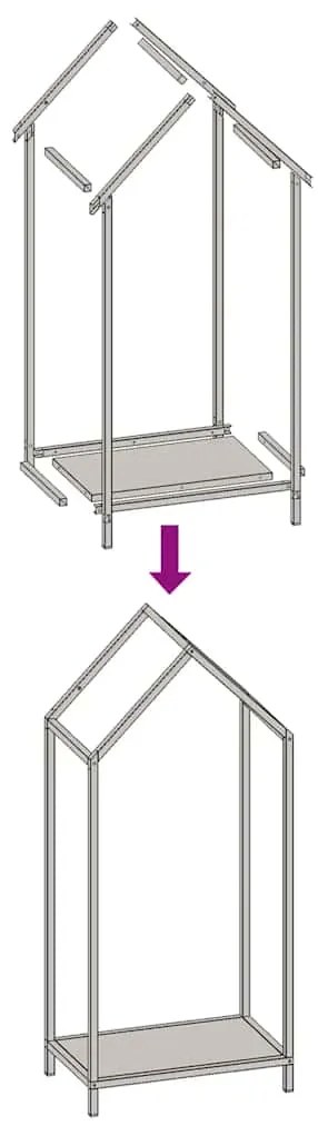 Suporte para lenha 40x25x90 cm aço laminado a frio branco