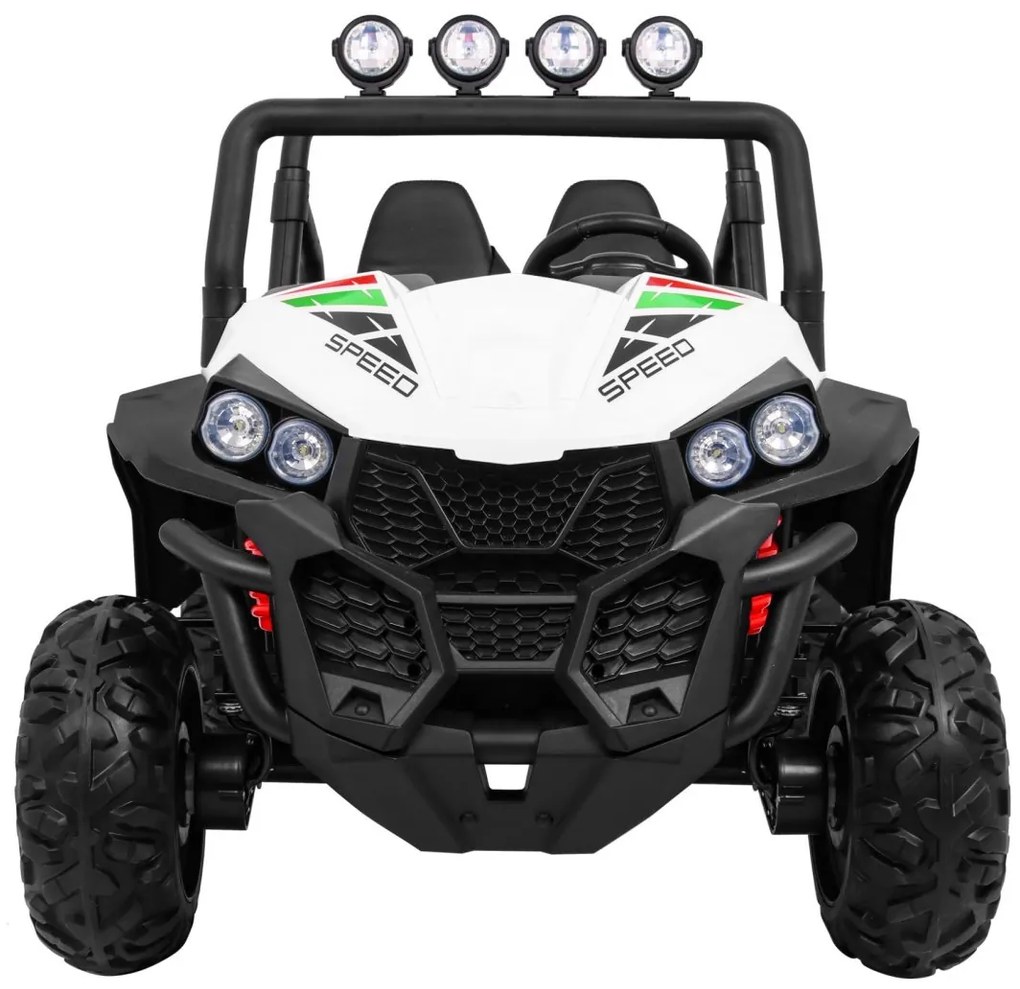 Carro elétrico para Crianças 2 Lugares Grand Buggy 24V 4x4 LIFT STRONG Rodas Espuma EVA, Assento couro ecológico Branco