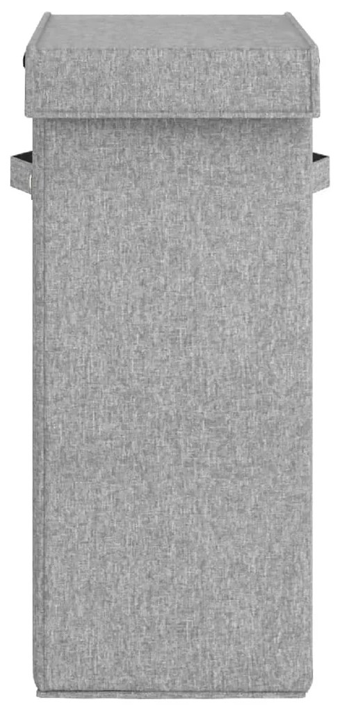 Cesto de roupa suja dobrável linho falso/tecido cinza