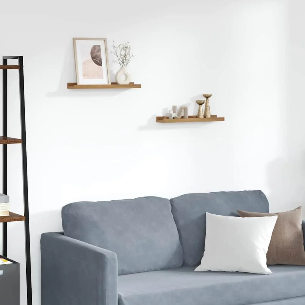 vidaXL Prateleira de Parede 2 pcs Castanho 40 x 9 x 3 cm