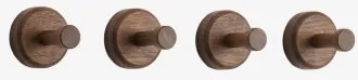 Pack De 4 Cabides De Parede Em Madeira Daxro Castanho-acácia Escuro - Sklum