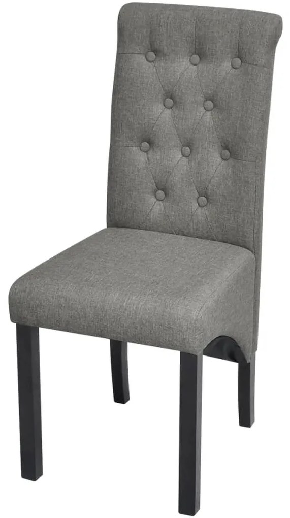 Cadeiras de jantar 2 pcs tecido cinzento-claro