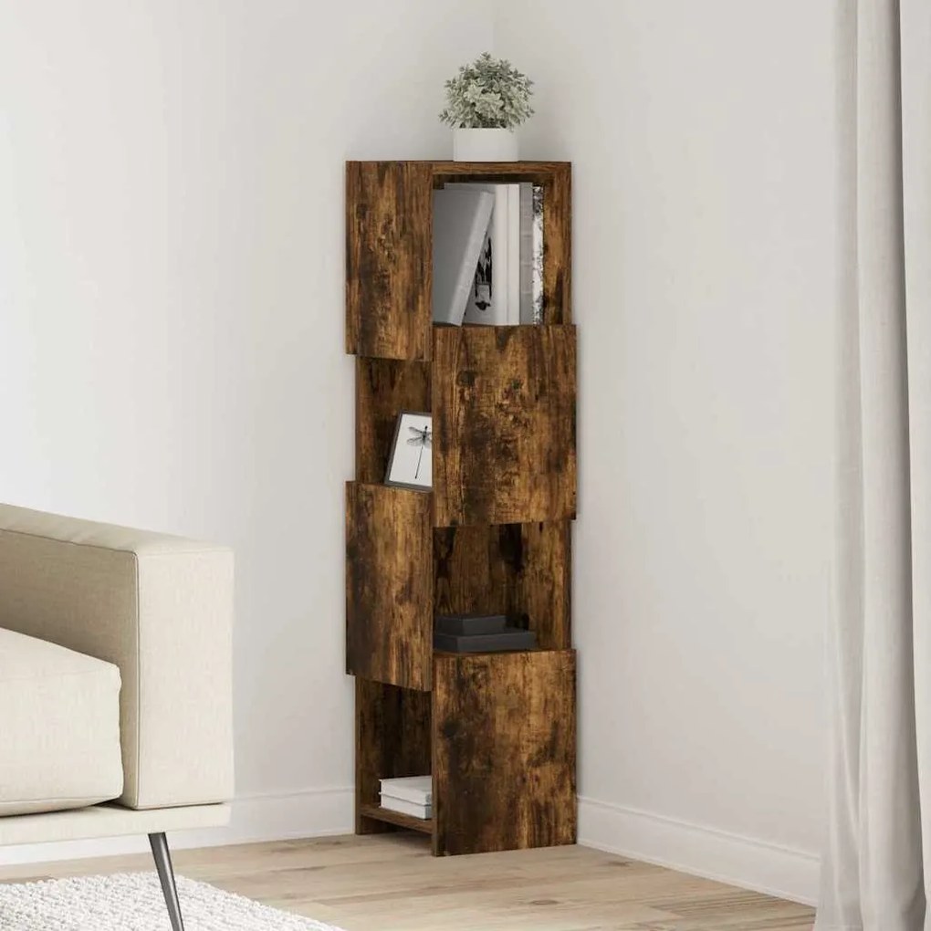 vidaXL Armário de canto Carvalho Defumado 25,5x25x102cm