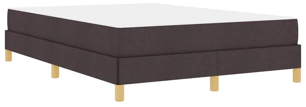 Cama Box Castanho 140 x 200 cm Tecido, Madeira de Engenharia