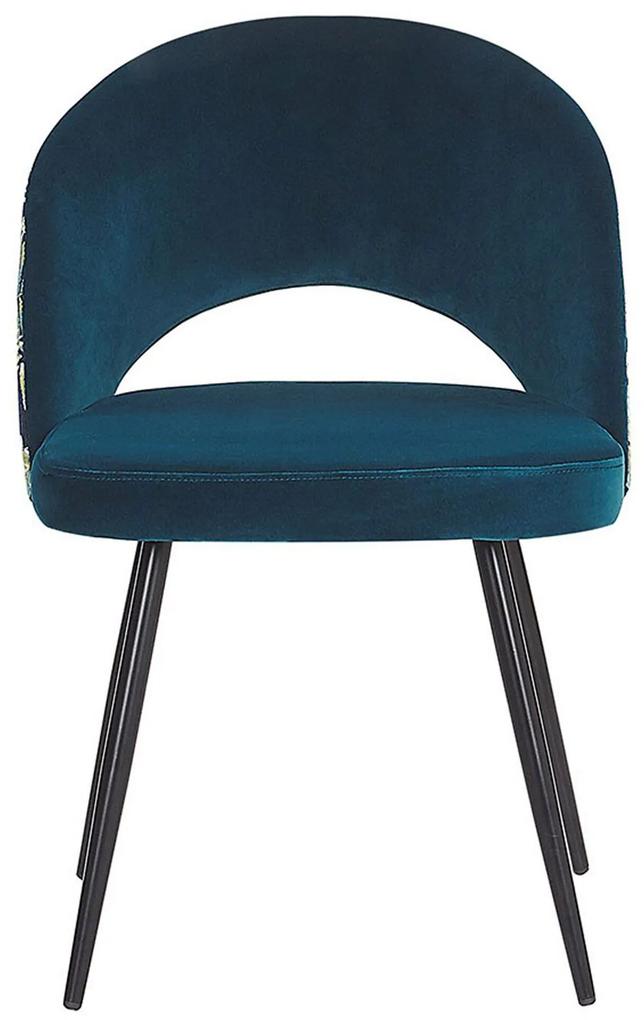 Conjunto de 2 cadeiras de veludo azul VIVIAN Beliani
