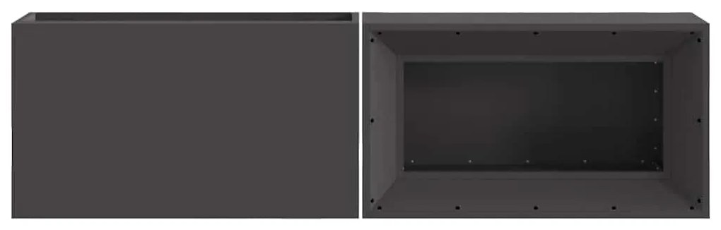 Fogueira vidaXL com Armazenamento de Lenha Preto 160x45x35 cm Aço