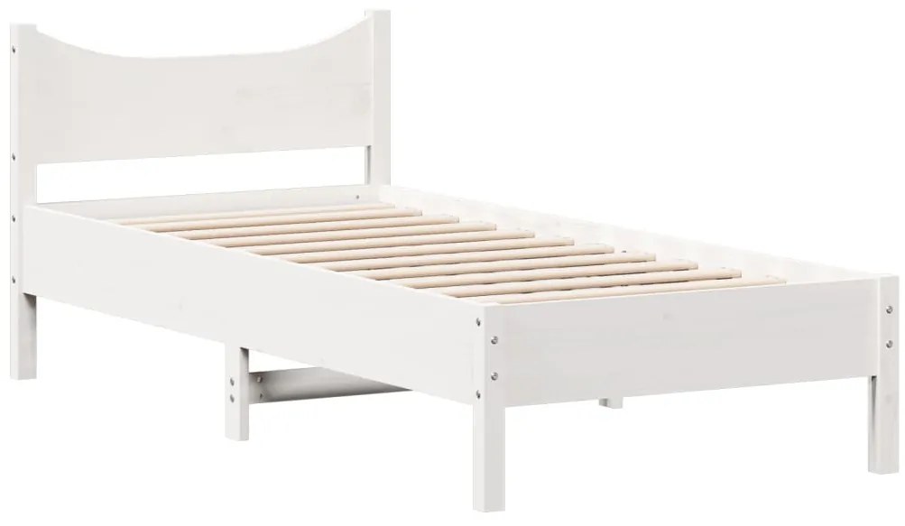 Cama sem colchão 90x190 cm madeira de pinho maciça branco