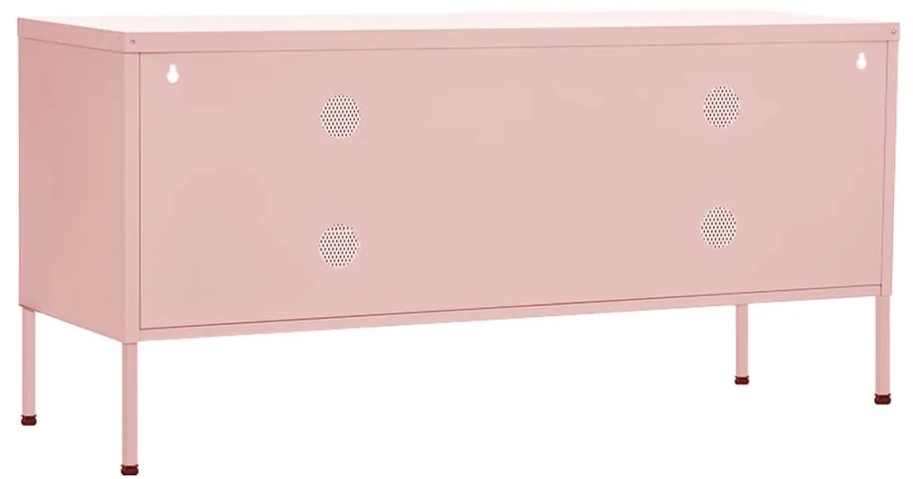 Móvel de TV aço 105x35x50 cm rosa