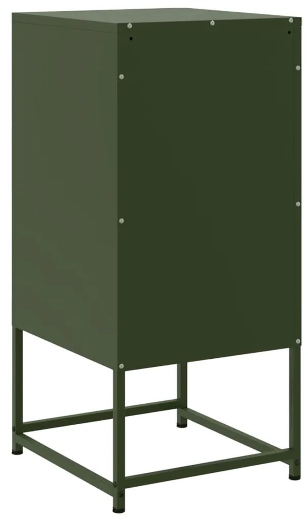 Mesa de cabeceira 36x39x78 cm aço verde-azeitona