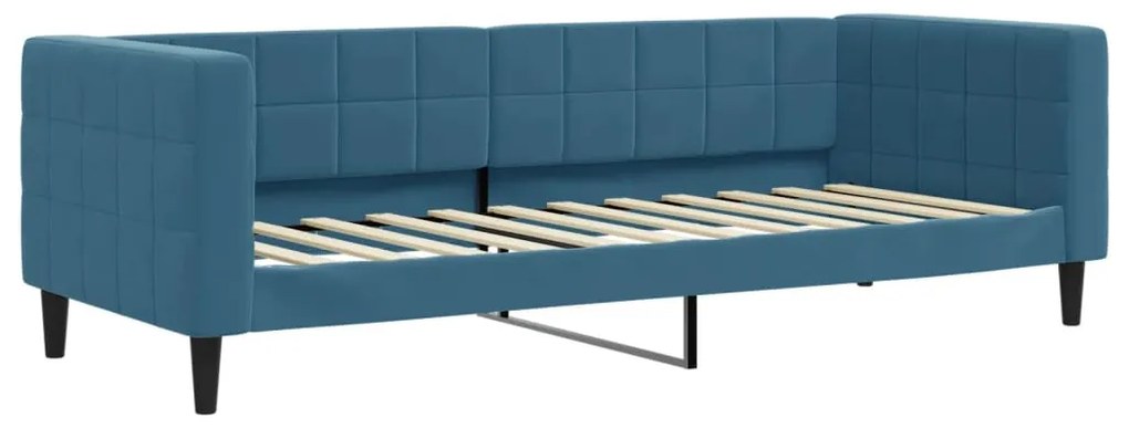 Sofá-cama com gavetão e gavetas 80x200 cm veludo azul