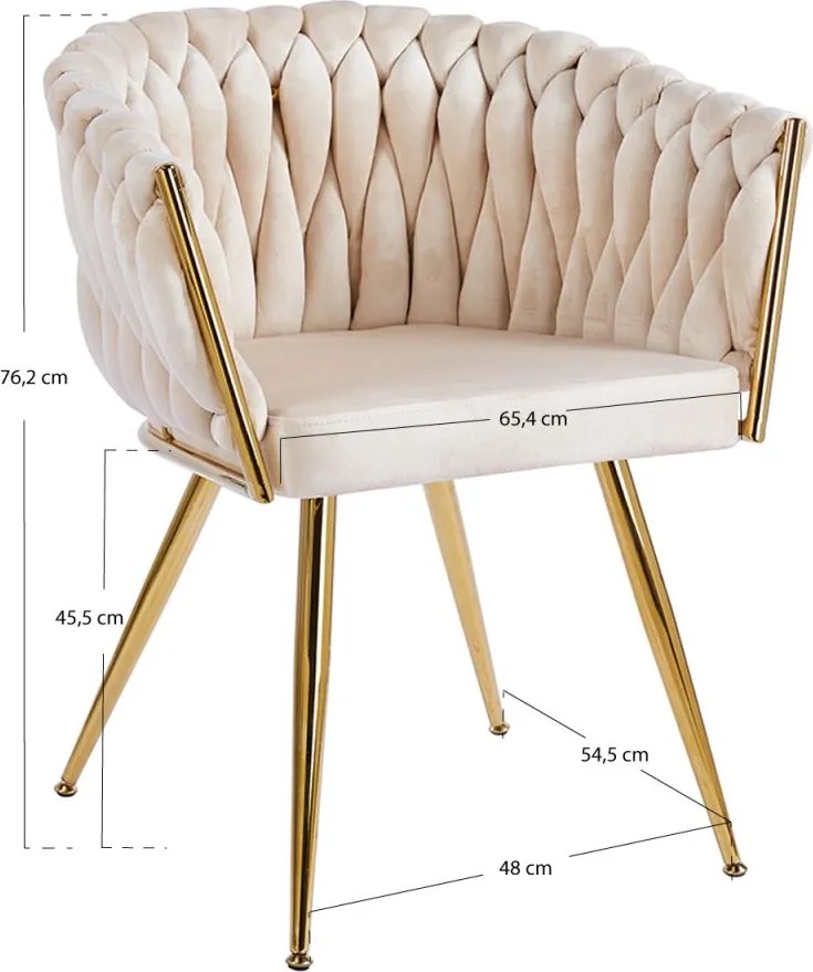 Cadeira Widny Golden Veludo - Beige