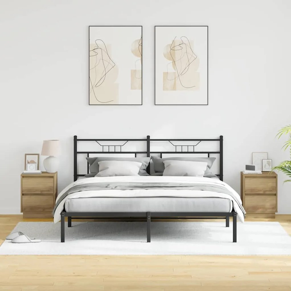 Criados-mudos com Luzes LED 2 pcs Carvalho Artesanal 39x34.5x50 cm