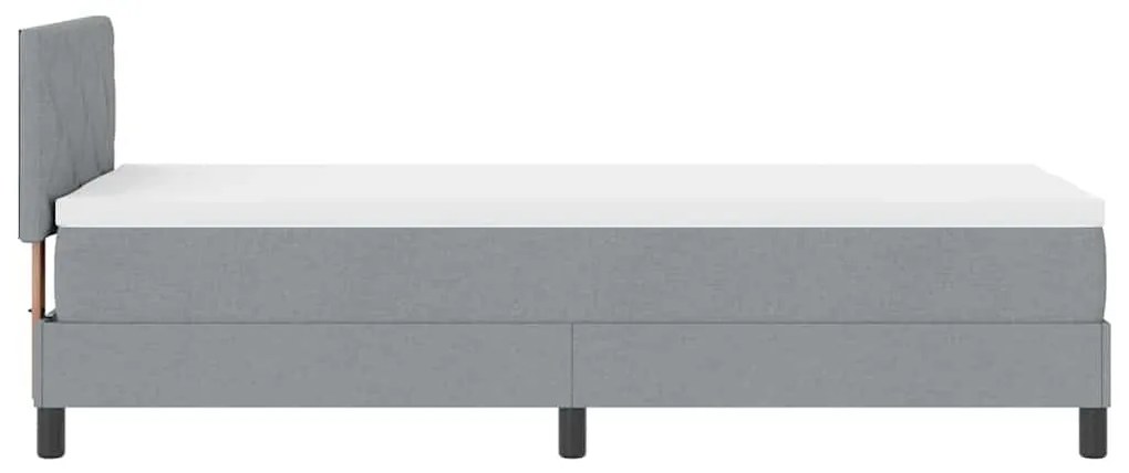 Cama Box com Colchão e LED Cinza Claro 80x200 cm Tecido