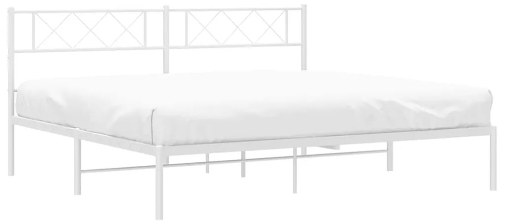 Estrutura de cama com cabeceira 183x213 cm metal branco